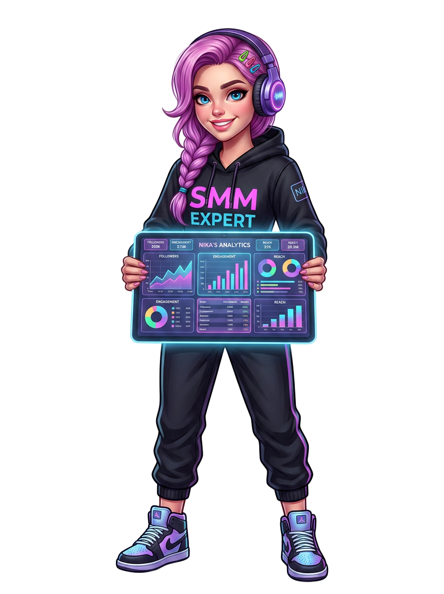 Ника, SMM-эксперт Телепарсера, демонстрирует аналитику на планшете